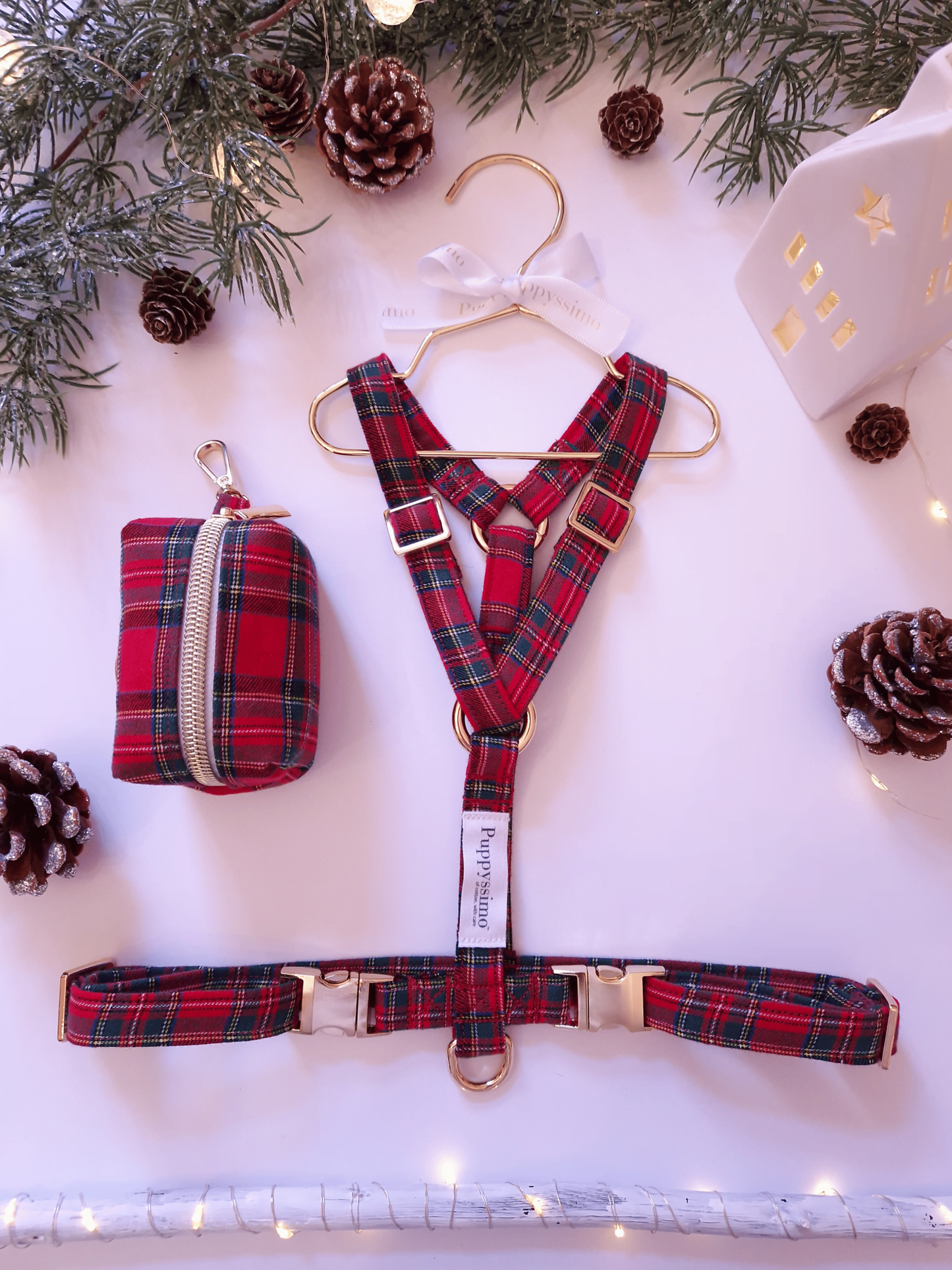 POOP BAG DISPENSER - FESTIVE TARTAN