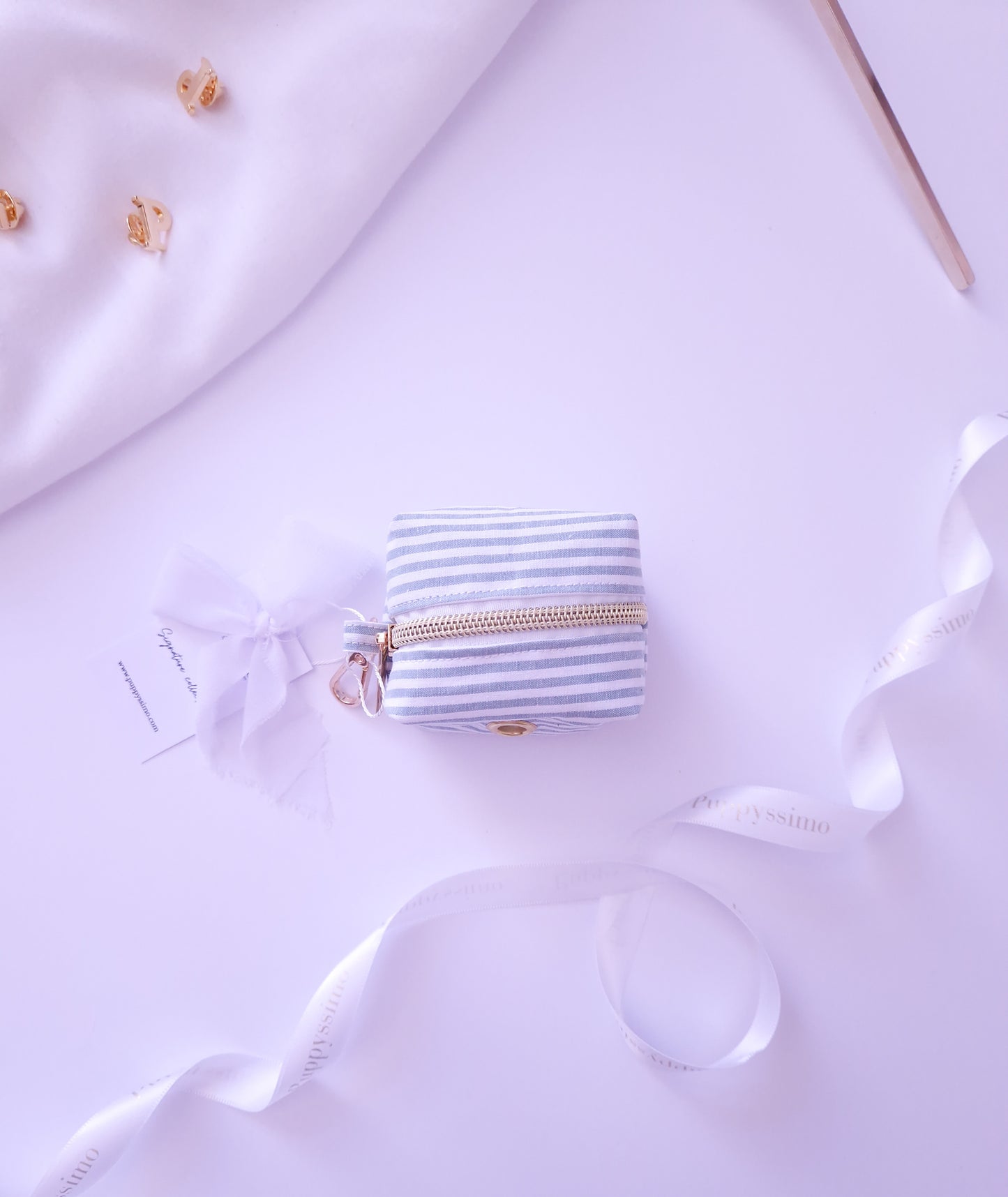 POOP BAG DISPENSER - MINTY STRIPES