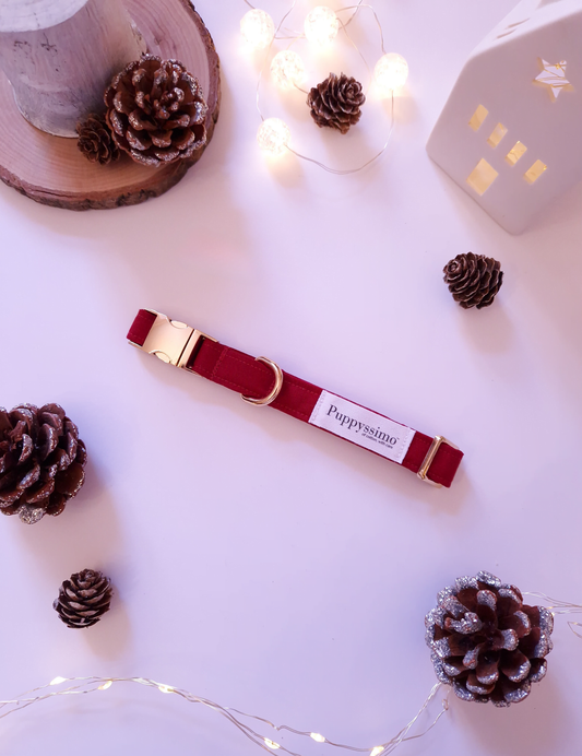 DOG COLLAR - CRIMSON BERRIES