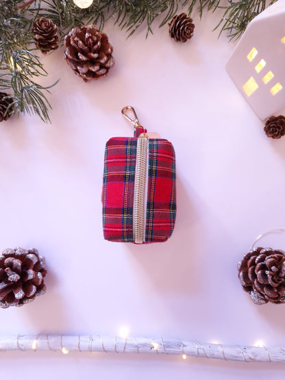 POOP BAG DISPENSER - FESTIVE TARTAN