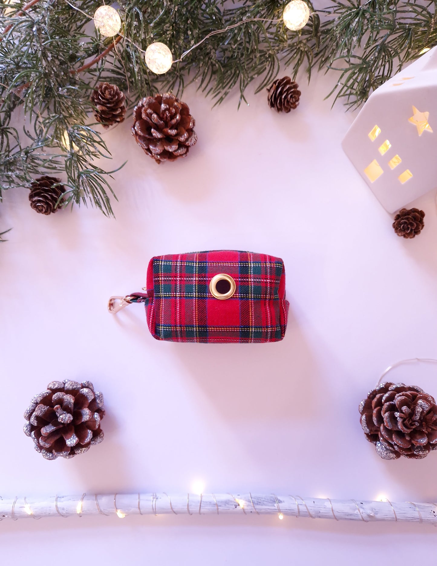 POOP BAG DISPENSER - FESTIVE TARTAN
