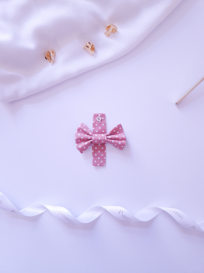 BOW - SMALL DOG ​​- DUSTY ROSE DOTS