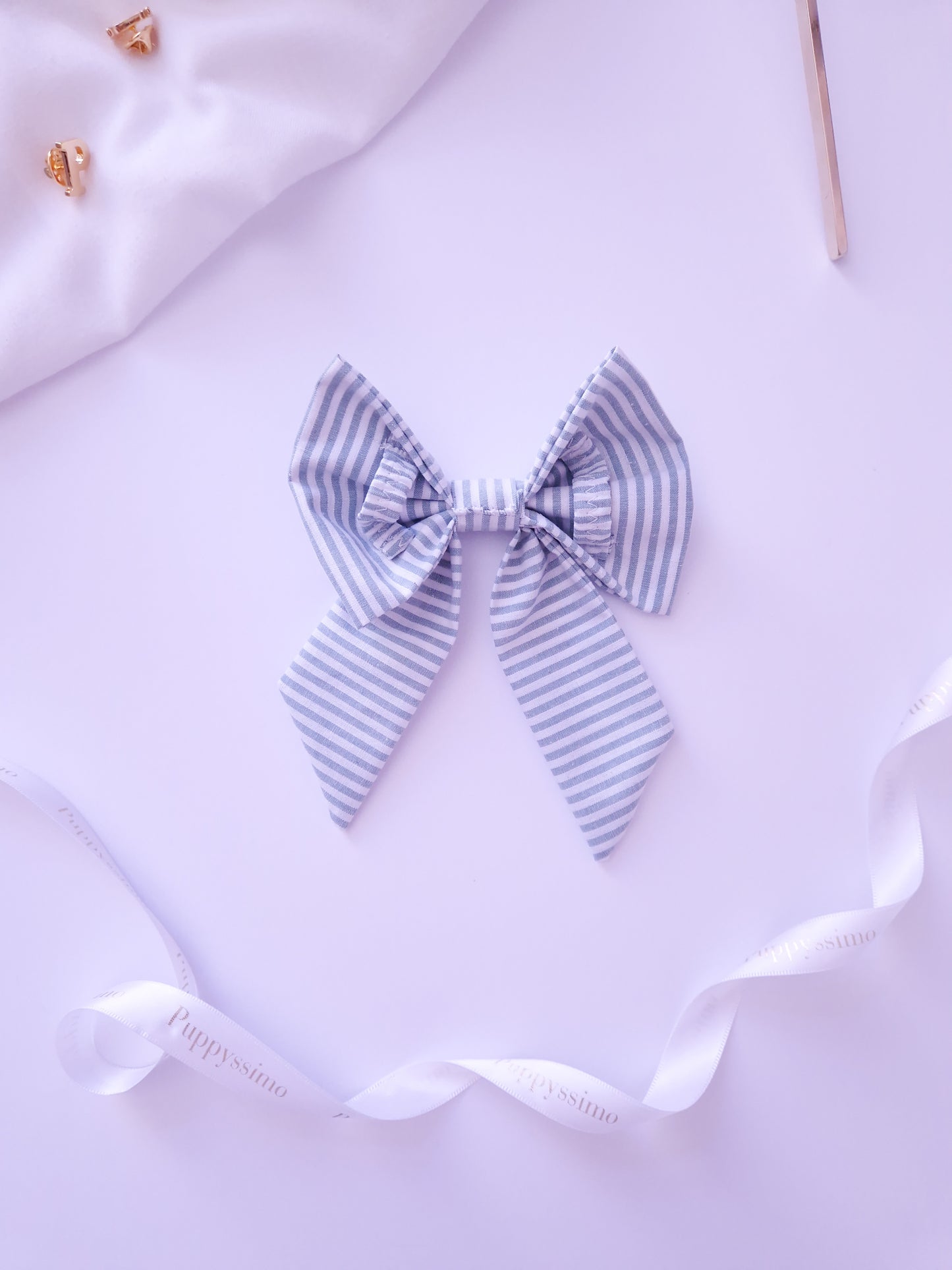 BOW - SAILOR BOW - MINTY STRIPES