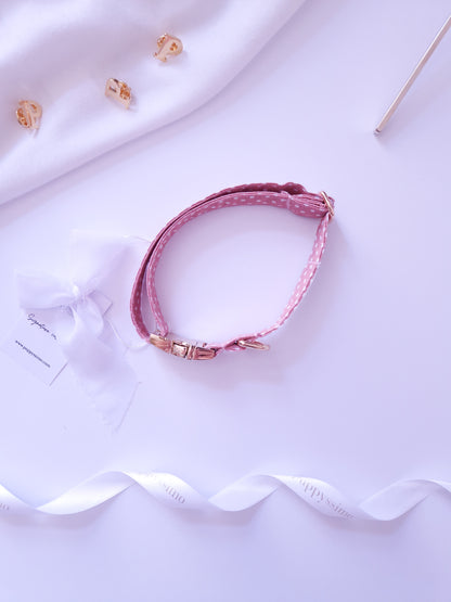 DOG COLLAR - DUSTY ROSE DOTS