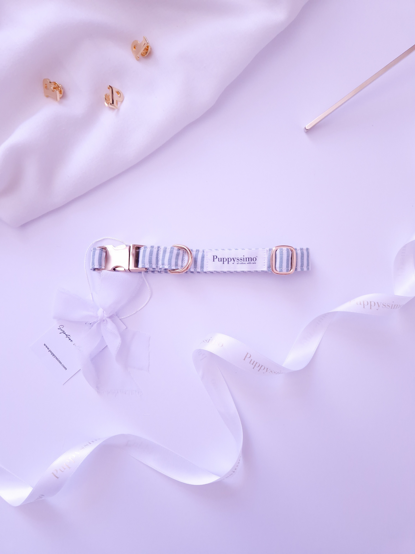 DOG COLLAR - MINTY STRIPES