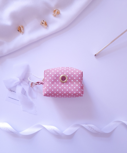 POOP BAG DISPENSER - DUSTY ROSE DOTS